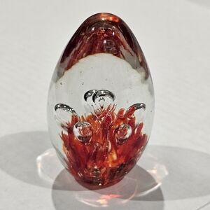 Fire🔥 & Water💧 Glass EGG Paperweight Art Decor L👀K 🔥💧